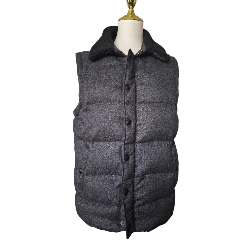 Jack & Jones Down Puffer Vest Men's Size M Gray Quilted Sleeveless Jacket‎